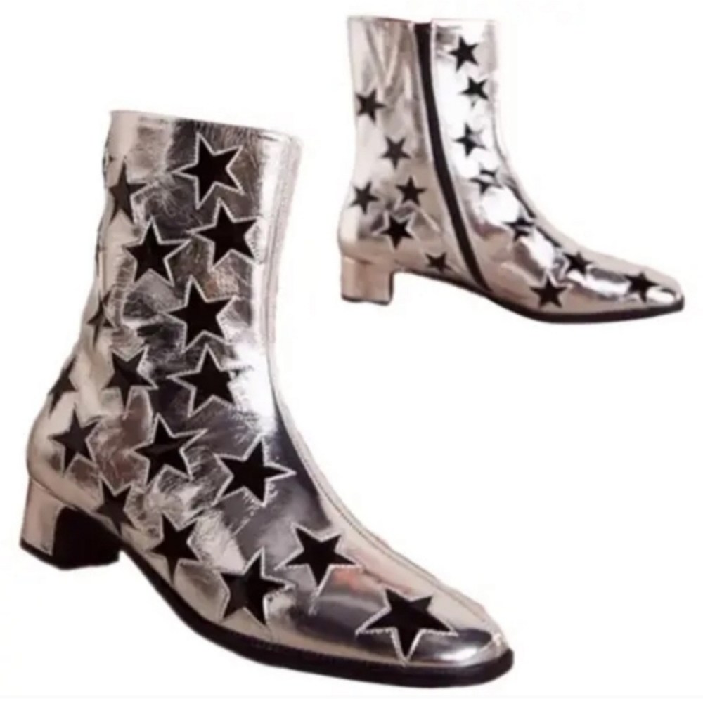 SOLD - FREE PEOPLE X JEFFREY CAMPBELL  on Mars star metallic booties